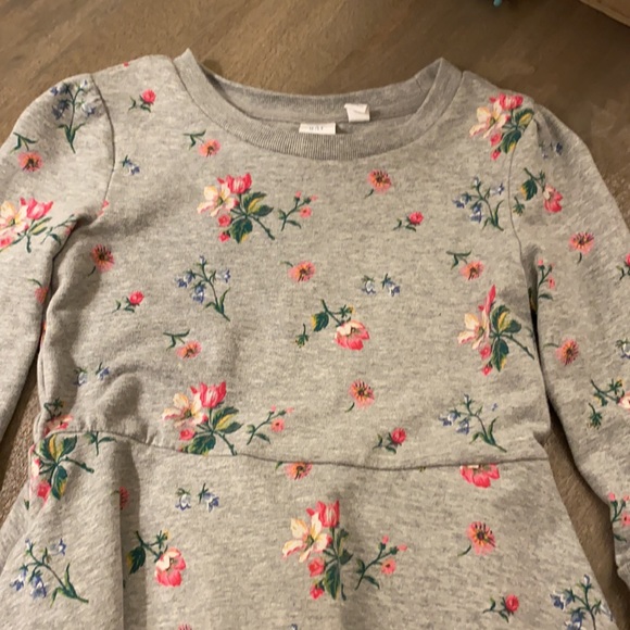 Gap Grey Flowers Dress with Glitter Tulle - Picture 3 of 7